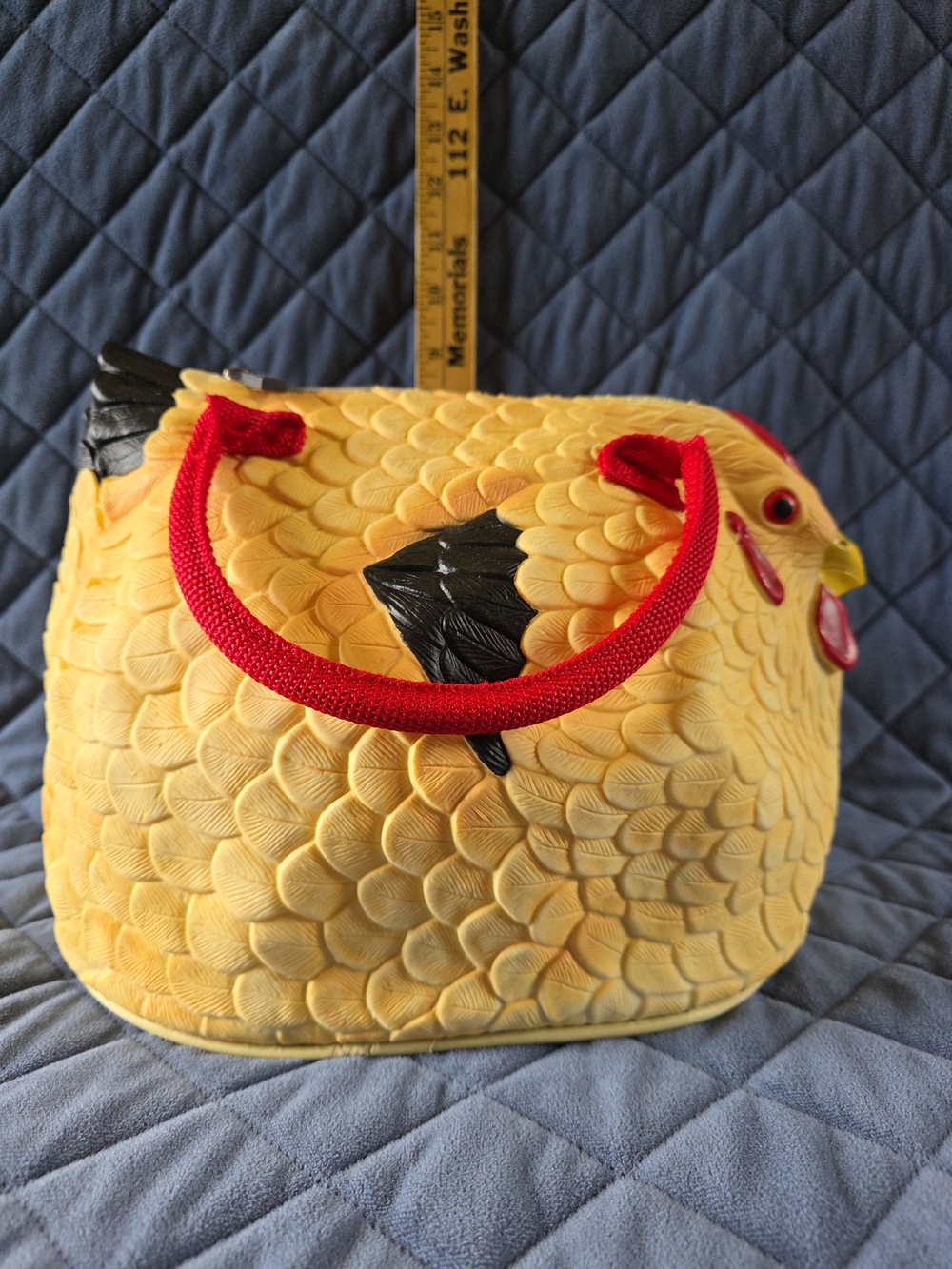 Rubber Chicken Purse with Red Handles - Picture 4 of 7